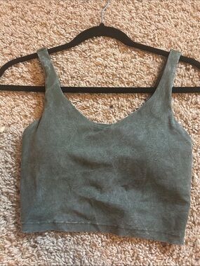 aerie Olive Green Cropped Tank